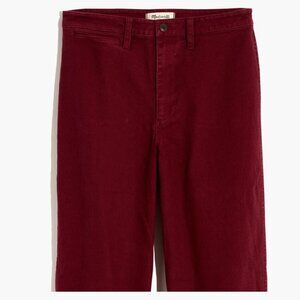 Madewell Slim Emmett Wide-Leg Pants - Dark Cabernet